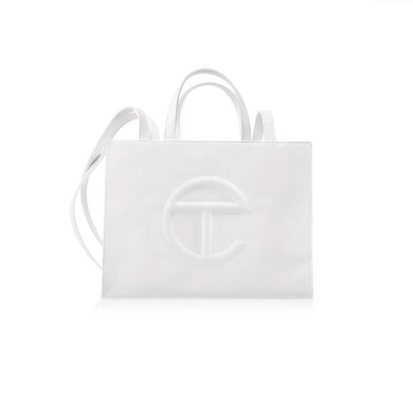 White Telfar Medium Shopping Tote Bag - Picture 1 of 13